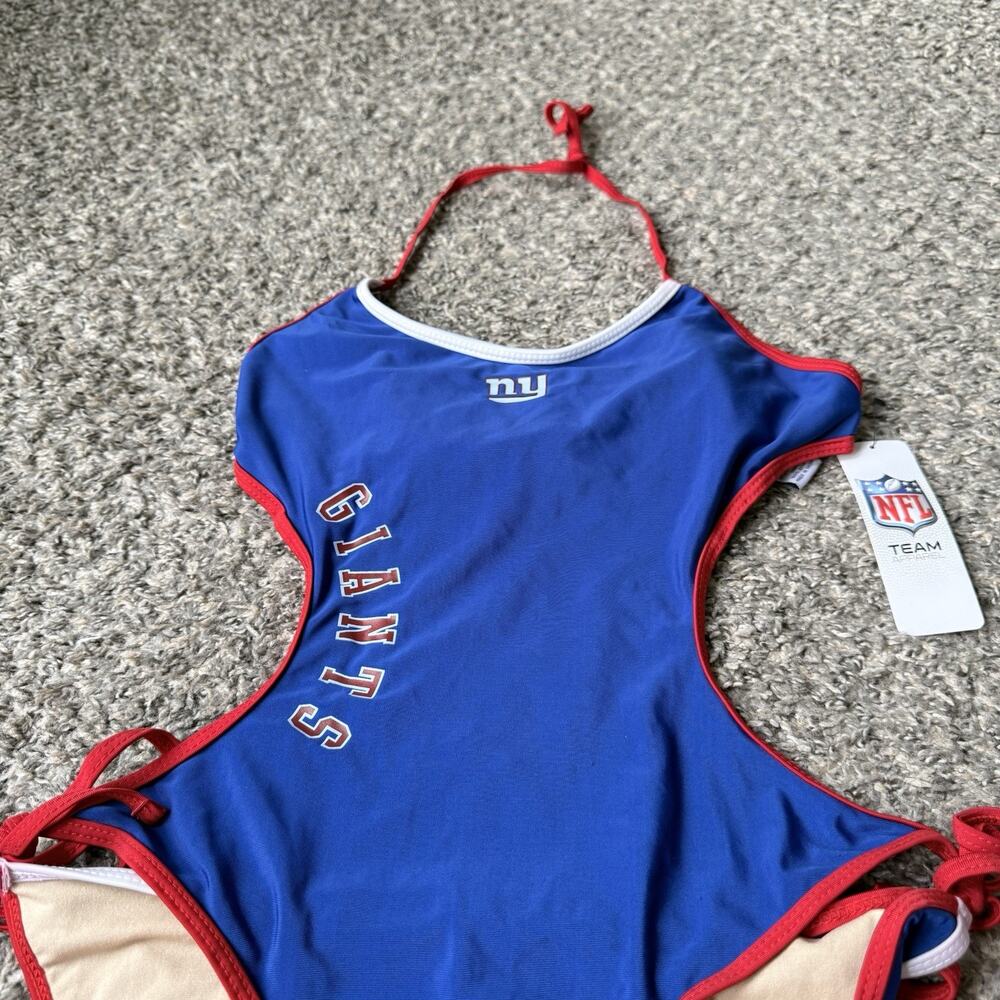 NFL Women's New York Giants Team Logo SwimSuit Monokini Blue Red Size M New - Picture 2 of 4